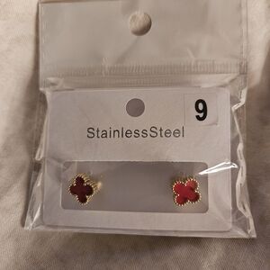 Gold  Stainless Steel Flower Earrings